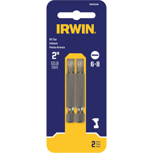 Embouts pour outils &eacute;lectriques, Fente, Embout 6 - 8, Prise 1/4", Longueur 2" Planification Entrepots Molloy