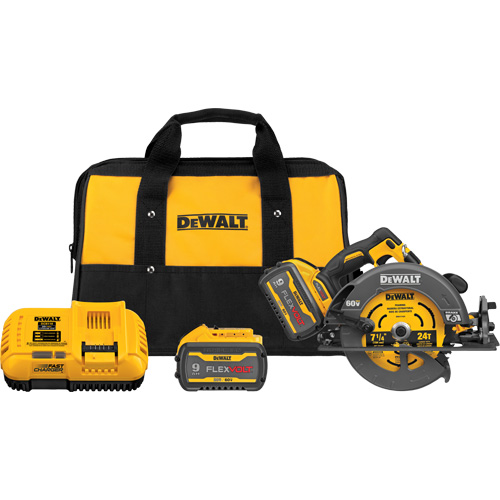 Ensemble scie circulaire sans fil Flexvolt Max** avec frein &eacute;lectrique, 7-1/4", 60 V Planification Entrepots Molloy