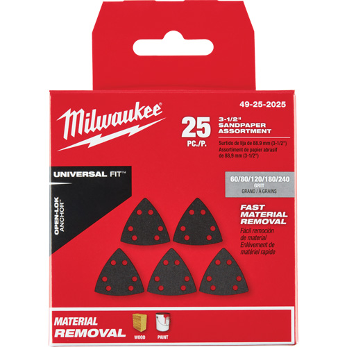 Ensemble de papiers abrasifs triangulaires 3-1/2" Open-Lok Planification Entrepots Molloy