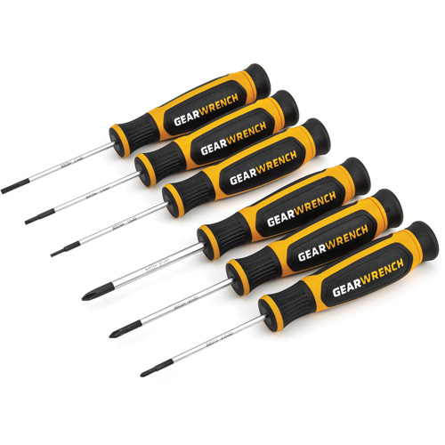 Mini Phillips&reg;/Slotted Dual Material Screwdriver Set, 6 Pcs. Planification Entrepots Molloy