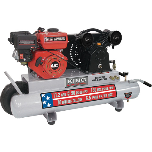 Compresseur d'air sur brouette, Essence, 10 gal. (12 gal. US), 150 PSI Planification Entrepots Molloy