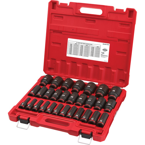 Jeu de douilles m&eacute;triques &agrave; 6 pans Shockwave Impact Duty, 29 Mcx, Chocs, Prise de 1/2", Profond Planification Entrepots Molloy