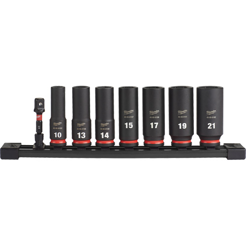 Jeu de douilles m&eacute;triques &agrave; 6 pans Shockwave Impact Duty, 8 Mcx, Chocs, Prise de 3/8", Profond Planification Entrepots Molloy