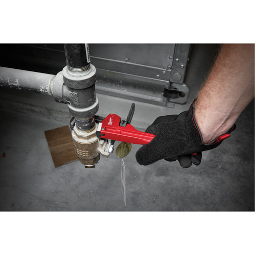 Pipe Wrench, 1" Jaw Capacity, 8" Long, Powder Coated Finish Planification Entrepots Molloy