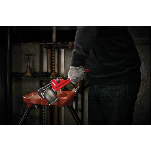 Cl&eacute; &agrave; tuyau, Cap des m&acirc;choires 1-1/2", Longueur 10", Fini Rev&ecirc;tement en poudre, Prise Ergonomique Planification Entrepots Molloy