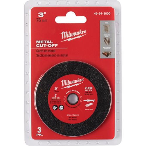 Meule de tronçonnage des m&eacute;taux, 3" x 0,04", Arbre 3/8" Planification Entrepots Molloy
