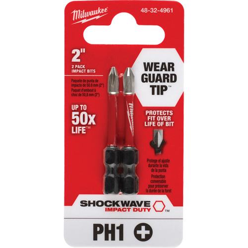 Shockwave Impact Duty Screwdriver Bit, Phillips, #1, 1/4" Drive Planification Entrepots Molloy