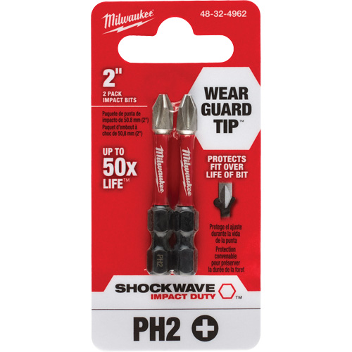 Shockwave Impact Duty Screwdriver Bit, Phillips, #2, 1/4" Drive Planification Entrepots Molloy