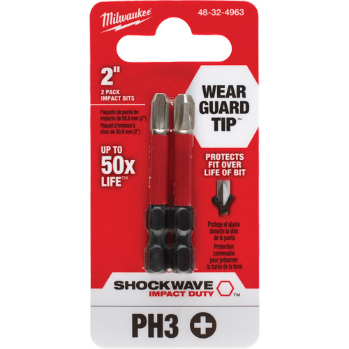 Shockwave Impact Duty Screwdriver Bit, Phillips, #3, 1/4" Drive Planification Entrepots Molloy