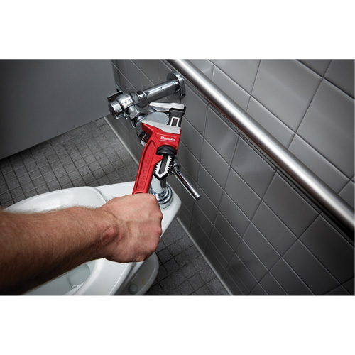 Cl&eacute; &agrave; tuyau &agrave; m&acirc;choires lisses, Cap des m&acirc;choires 2-5/8", Longueur 12", Fini Rev&ecirc;tement en poudre, Prise Ergonomique Planification Entrepots Molloy