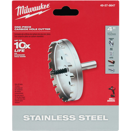 Scies-cloches au carbure monobloc, 4", Profondeur de la coupe de 3/16" Planification Entrepots Molloy