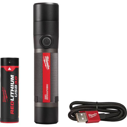 USB Compatible Compact Flashlight, LED, 800 Lumens, Rechargeable Batteries Planification Entrepots Molloy