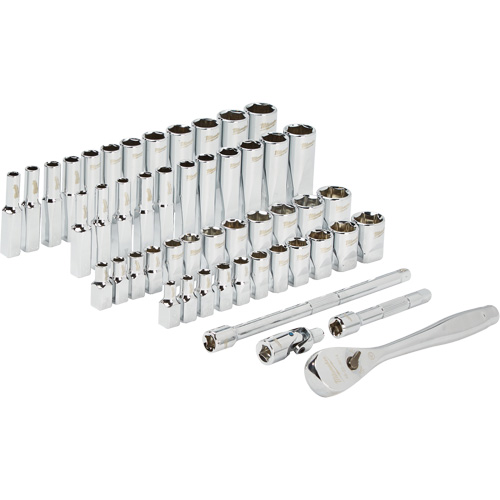Jeu de cliquets et rochets SAE/M&eacute;triques, 50 Mcx, Prise de 1/4", Profond Planification Entrepots Molloy