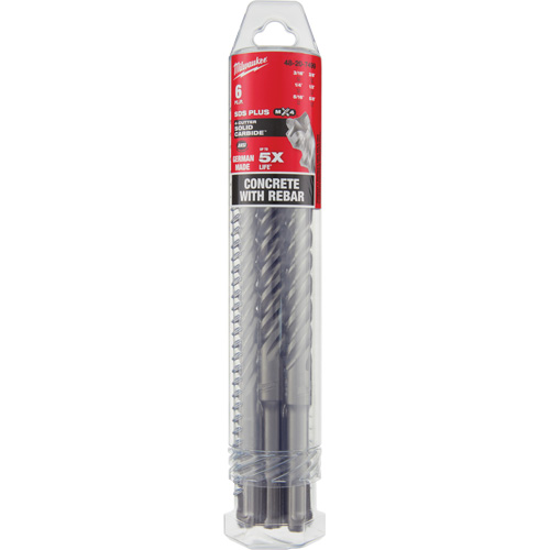 Trousse de forets &agrave; 4 cannelures pour perceuse &agrave; percussion MX4, 6 morceaux, Carbure Planification Entrepots Molloy