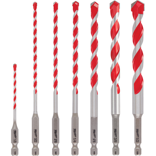 Grand jeu de forets pour perceuse &agrave; percussion Shockwave, 7 morceaux, Carbure Planification Entrepots Molloy