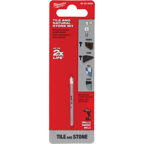 Foret pour la pierre naturelle, 1/8", Carbure Planification Entrepots Molloy