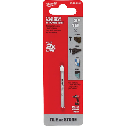 Foret pour la pierre naturelle, 3/16", Carbure Planification Entrepots Molloy