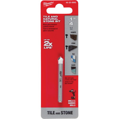 Foret pour la pierre naturelle, 1/4", Carbure Planification Entrepots Molloy