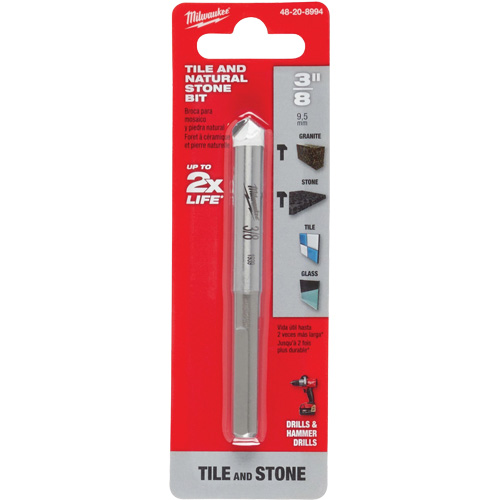 Foret pour la pierre naturelle, 3/8", Carbure Planification Entrepots Molloy