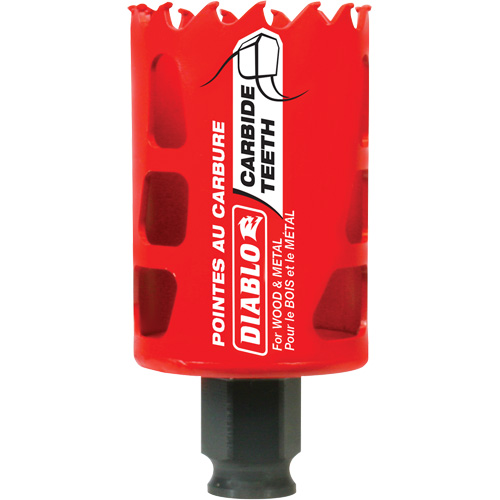 Scie cloche pour bois et m&eacute;tal, 1-3/4", Profondeur de la coupe 2-3/8", Carbure Planification Entrepots Molloy