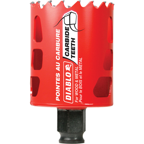 Wood & Metal Hole Saw, 2", 2-3/8" Depth of Cut, Carbide Planification Entrepots Molloy