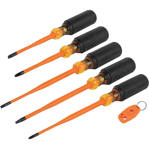 Slim-Tip Insulated Screwdriver Set, 1000 V, 6 Pcs Planification Entrepots Molloy
