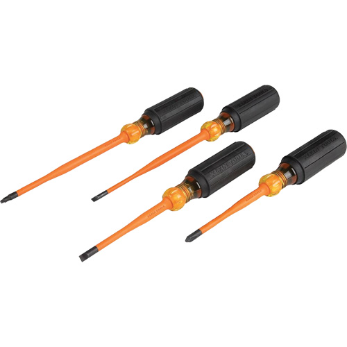 Slim-Tip Insulated Screwdriver Set, 1000 V, 4 Pcs Planification Entrepots Molloy