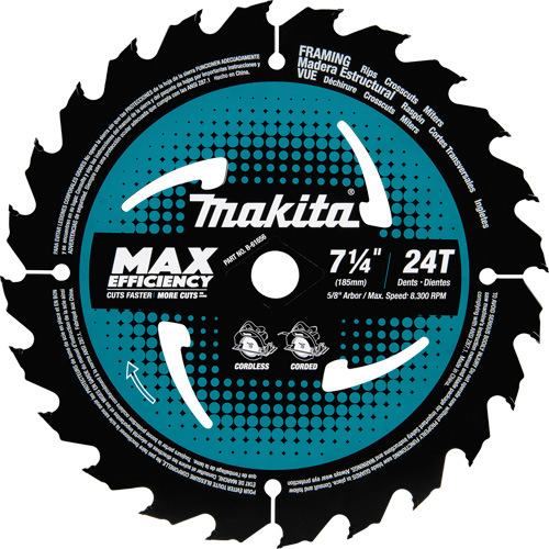 Carbide-Tipped Max Efficiency Framing Circular Saw Blade, 7-1/4", 24 Teeth, Wood Use Planification Entrepots Molloy