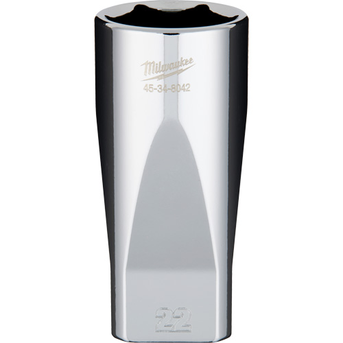 Metric Socket with Four Flat Sides, 22 mm, 3/8" Drive, 6 Points, Deep Planification Entrepots Molloy