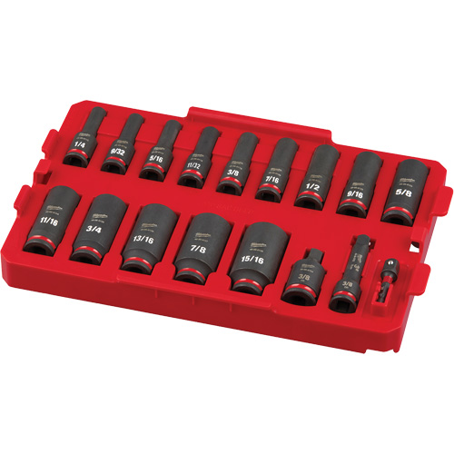 Shockwave Impact Duty Packout Socket Set, 17 Pcs, Impact, 3/8" Drive Size, Deep Planification Entrepots Molloy