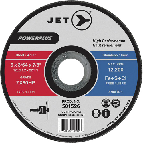 Meule &agrave; tronçonner PowerPlus ZX46HP, 7" x 1/16", Arbre de 7/8", Type 1, 8500 Tr/min Planification Entrepots Molloy