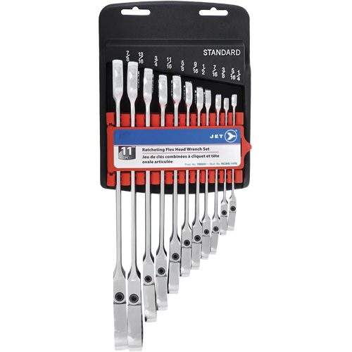RCWS-11FS Flex Head Wrench Sets, Combination/Flex Head, 11 Pieces, Imperial Planification Entrepots Molloy