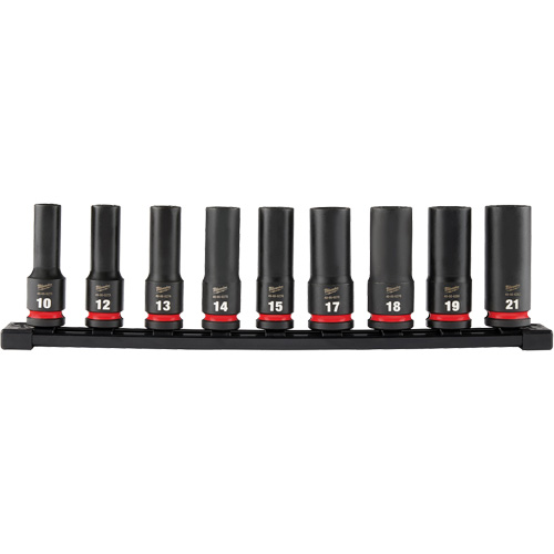 Jeu de douilles m&eacute;triques &agrave; 6 pans Shockwave Impact Duty, 9 Mcx, Chocs, Prise de 1/2", Profond Planification Entrepots Molloy