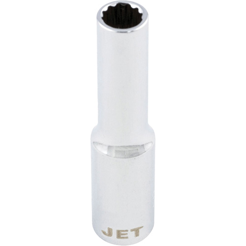 Douille chrom&eacute;e, 8 mm, Prise 1/4", 12 pans, Profond Planification Entrepots Molloy