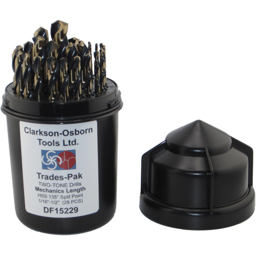 Jeu de forets de m&eacute;canicien 2 tons 29 mcx, Acier rapide Planification Entrepots Molloy