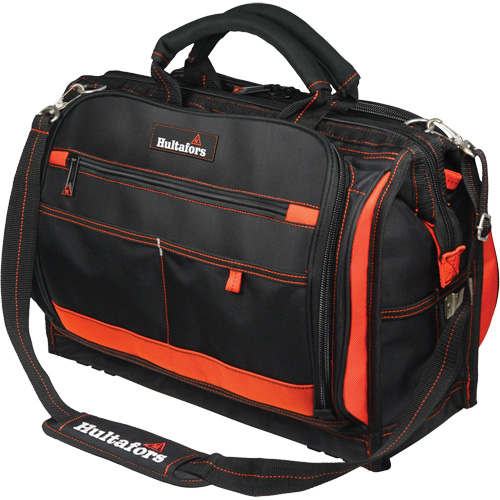 Porte-outils &agrave; compartiments multiples de 18", Polyester balistique, 50 pochettes, Noir/Rouge Planification Entrepots Molloy