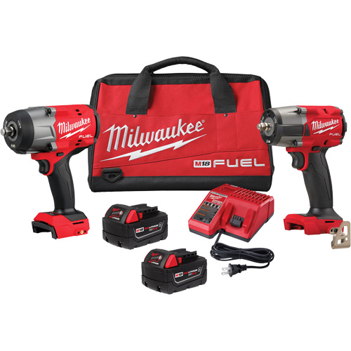 M18 FUEL 1/2" High Torque  & 3/8" Medium Torque Impact Wrenches Automotive Combo Kit, Lithium-Ion, 18 V Planification Entrepots Molloy