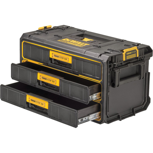 Unit&eacute; &agrave; trois tiroirs ToughSystem 2.0, 21-4/5" x 12-3/10" x 12-3/5", Noir/Jaune Planification Entrepots Molloy