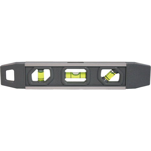 Niveau torpille, 9" lo, Aluminium, 3 fioles, Magn&eacute;tique Planification Entrepots Molloy