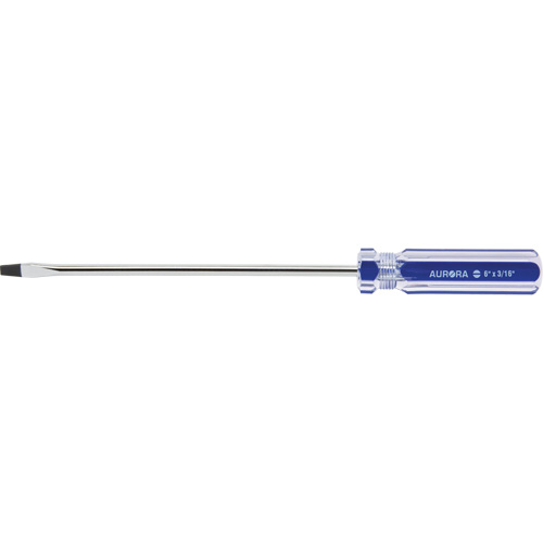 Blue Transparent Striped Slotted Screwdriver, 3/16" Tip, Round, Plastic Handle Planification Entrepots Molloy