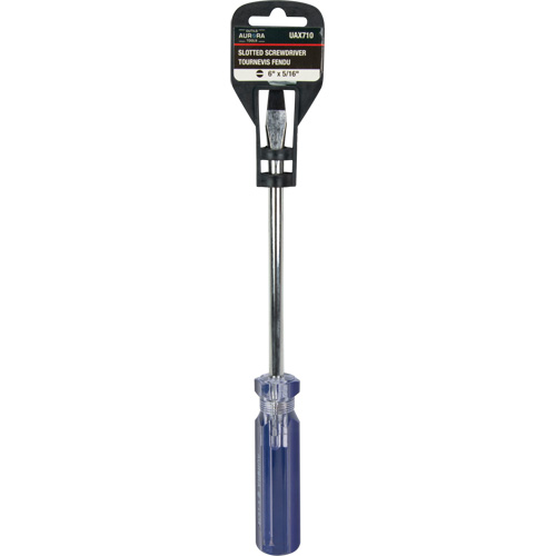 Blue Transparent Striped Slotted Screwdriver, 5/16" Tip, Round, Plastic Handle Planification Entrepots Molloy