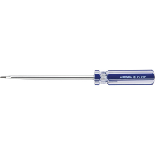 Blue Transparent Striped Slotted Screwdriver, 5/16" Tip, Round, Plastic Handle Planification Entrepots Molloy