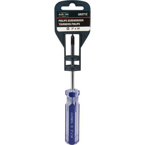 Blue Transparent Striped Philips Screwdriver, #1, Plastic Handle Planification Entrepots Molloy