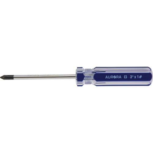 Blue Transparent Striped Philips Screwdriver, #1, Plastic Handle Planification Entrepots Molloy