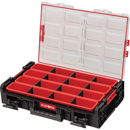 Arx X-Large Organizer with Long Bins, 23" x 15-1/5" x 5", Black Planification Entrepots Molloy