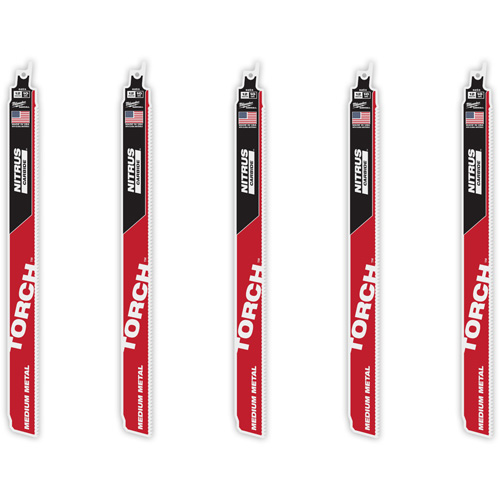 Ensemble de 5 TORCH avec dents NITRUS CARBIDE pour m&eacute;tal moyen, Carbure, 10 Dents par pouce, 12" lo x 1" la Planification Entrepots Molloy