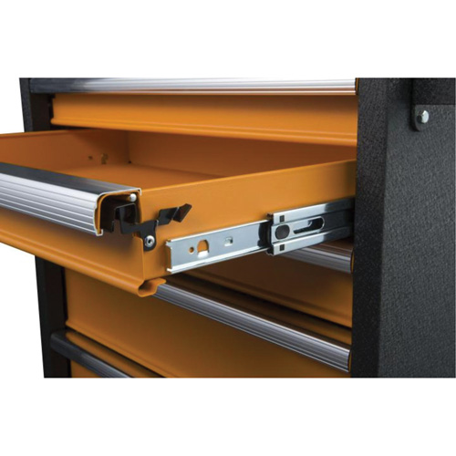 GSX Series Rolling Tool Cabinet, 6 Drawers, 36" W x 18-1/5" D x 37-2/5" H, Black/Orange Planification Entrepots Molloy
