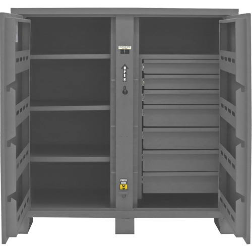 Jobsite Storage Cabinet, Steel, 59 Cubic Feet, Grey Planification Entrepots Molloy
