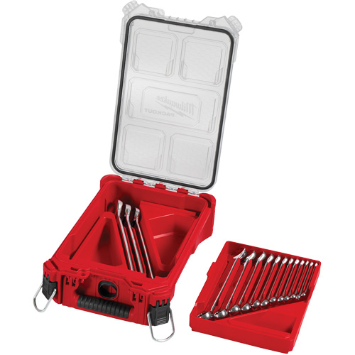SAE Wrench Set with PackOut Compact Organizer, Combination, 15 Pieces, Imperial Planification Entrepots Molloy