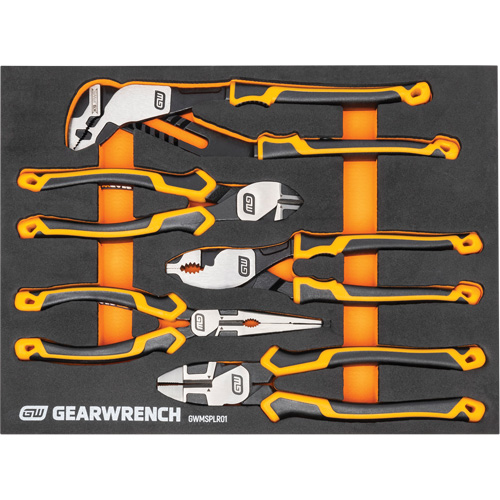 PITBULL Cushion Grip Pliers Set in Foam Storage Tray, 5 Pieces Planification Entrepots Molloy